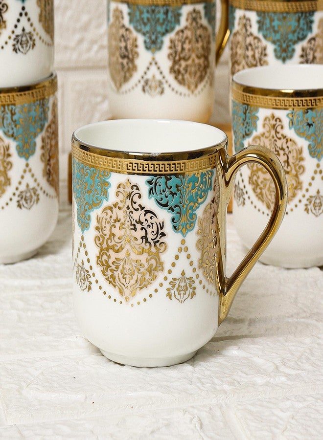 Femora Premium Ceramic Royal Crowned Coffee & Tea Cup | Finest Premium for Tea/Coffee/Hot Drinks | Set of 6 | Capacity- 180 ML | (Not Microwave Safe) - Image 2